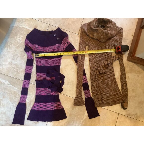 Yoki Collection Long Tunic Belted Top LOT off shoulder if desired~ Size Medium - Picture 7 of 7